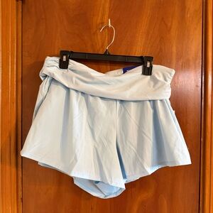 JoyLab Light Blue Foldover High-Waist Shorts Size Large